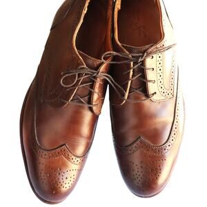 Rancourt & Co Wingtip Oxford Brogue Brown Leather Men 9.5 D Dress Shoe Maine USA